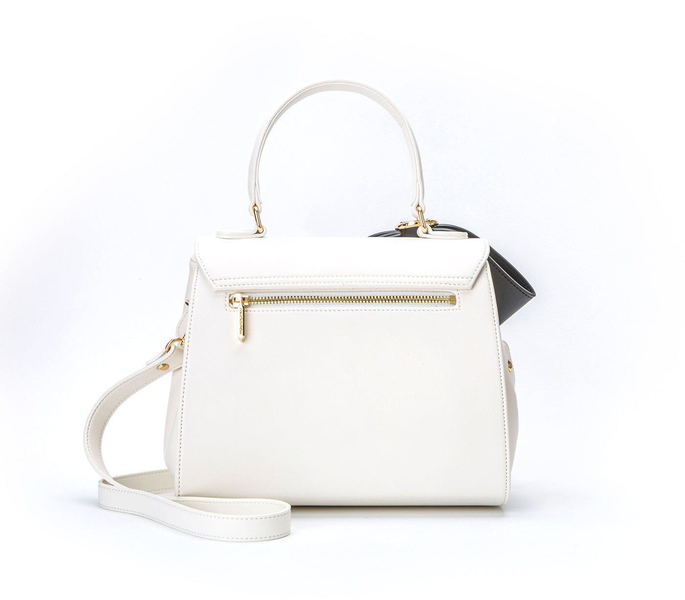 Cottontail - White+Black Vegan Leather Bag