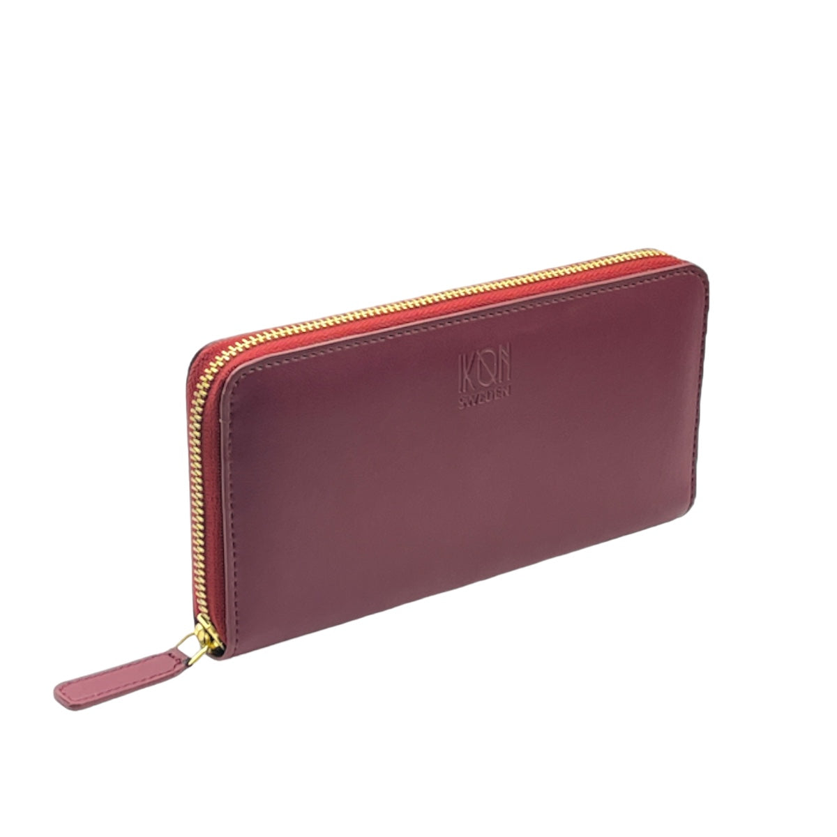 Kivik | Apple Leather Long Zip Wallet - Wine Red