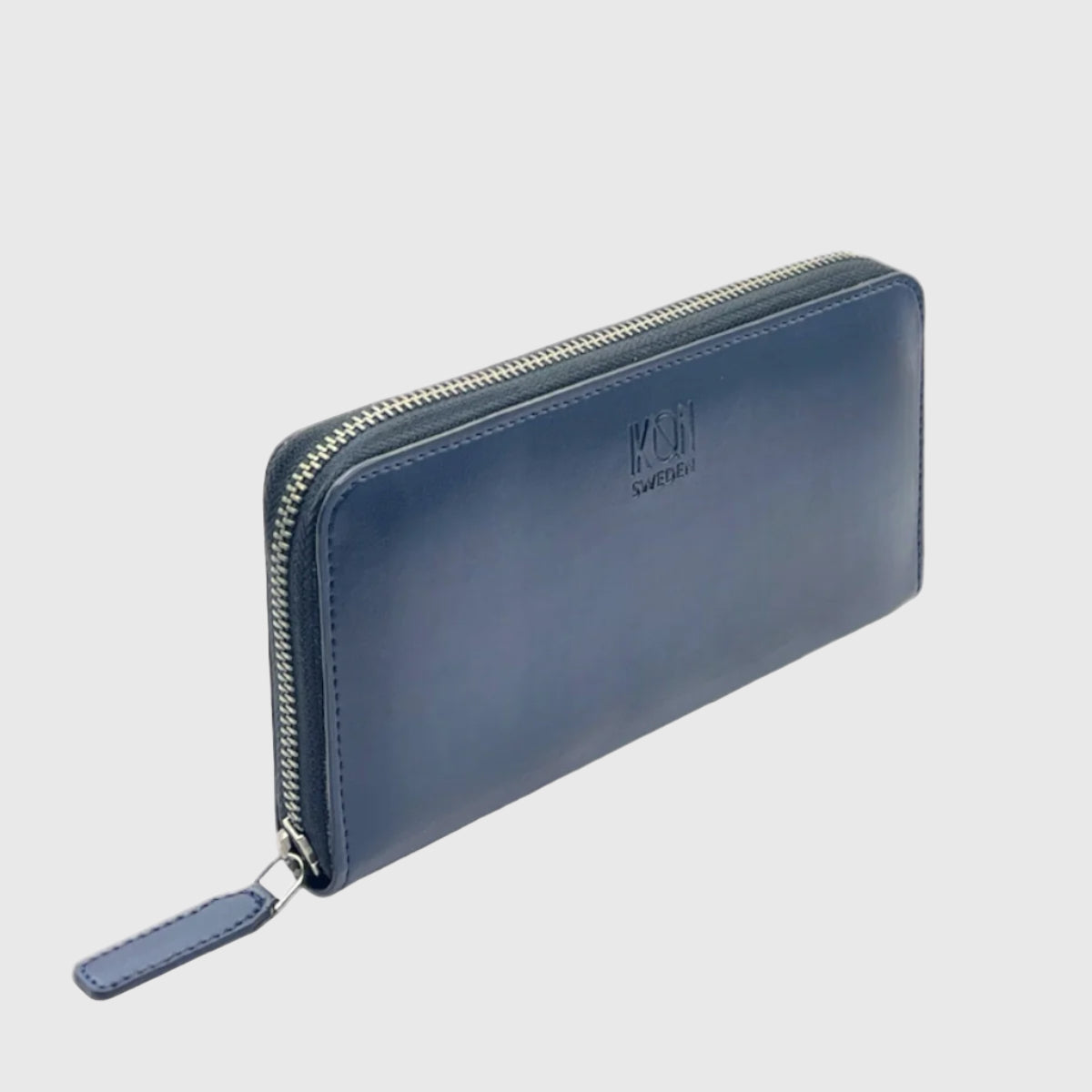 Kivik | Apple Leather Long Zip Wallet - Blue