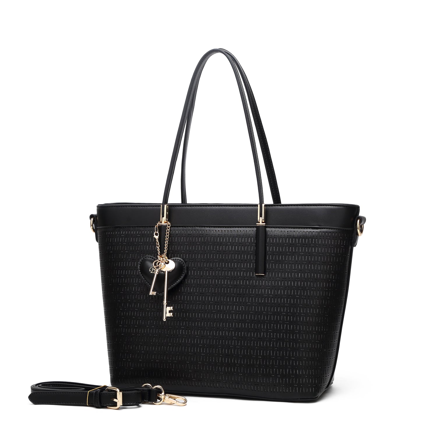 Sacred Love Wings Crystal Vegan Leather Tote Bag + Wallet Set