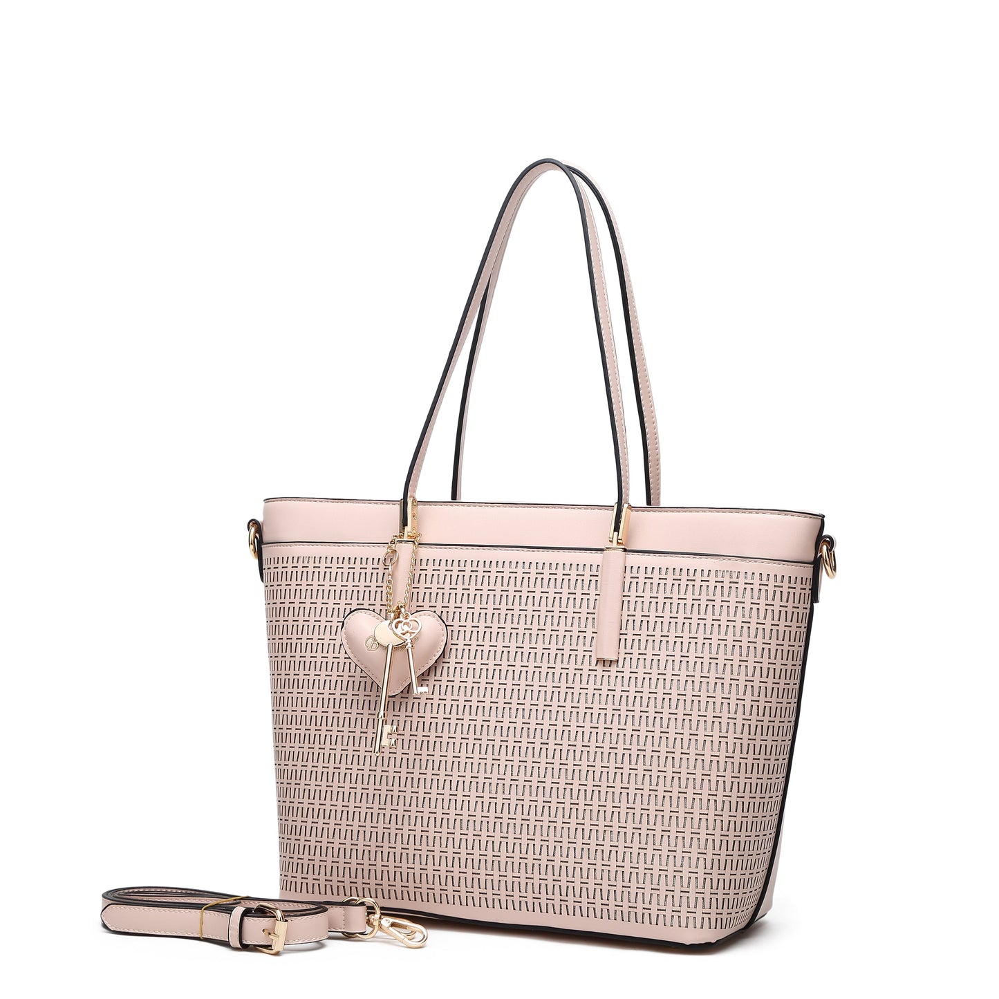 Sacred Love Wings Crystal Vegan Leather Tote Bag + Wallet Set