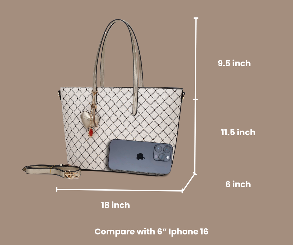 Ruby Love Crystal Stud Work Travel Tote Bag