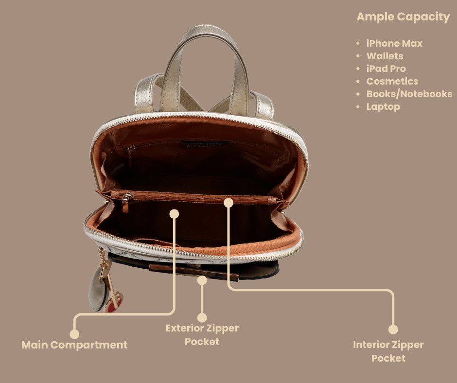 Ruby Work Crystal Stud Travel Backpack