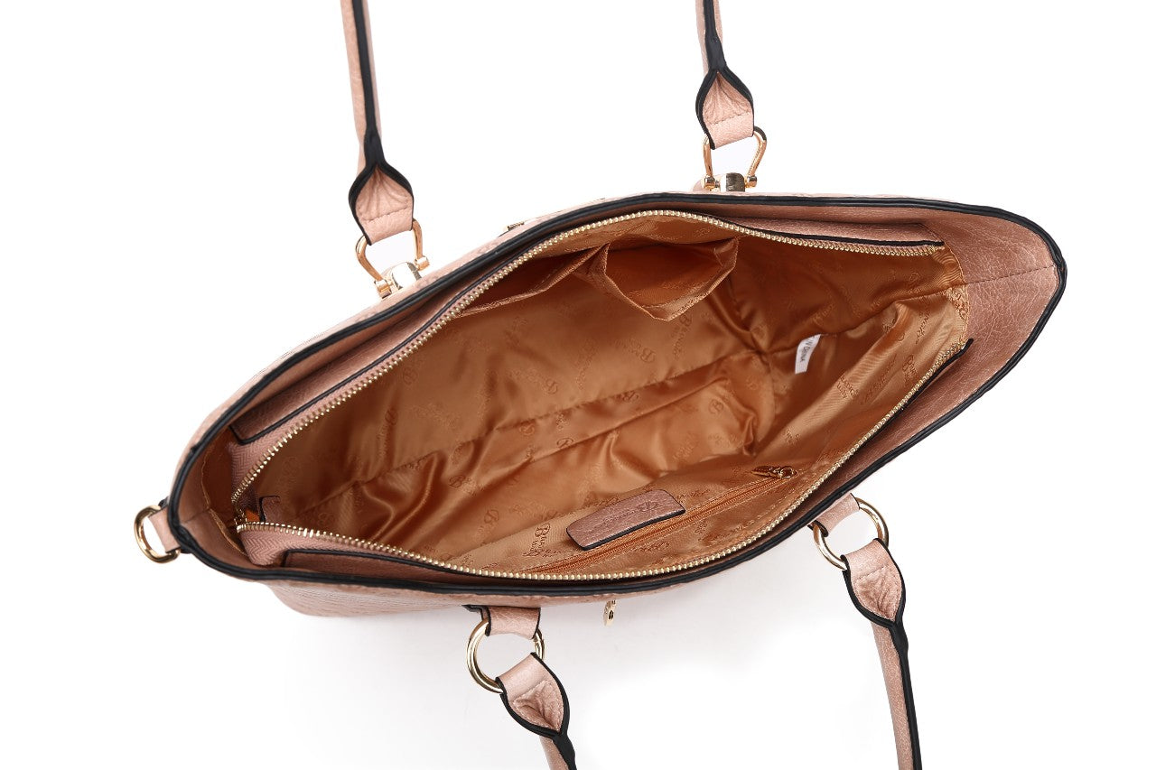 Brangio Italy Blue Monogram Tote Bag – Designer Faux Leather Handbag