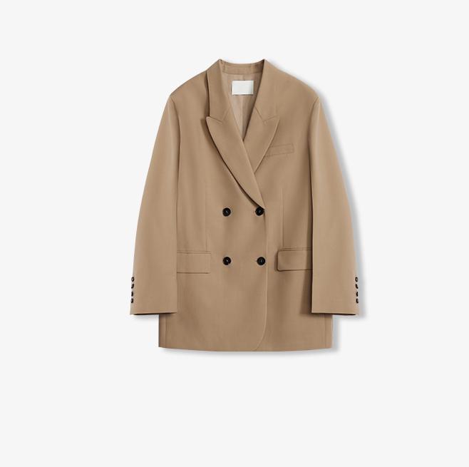 Women's High-Density Fine Silk Wool Peaked Lapel Suit Jacket