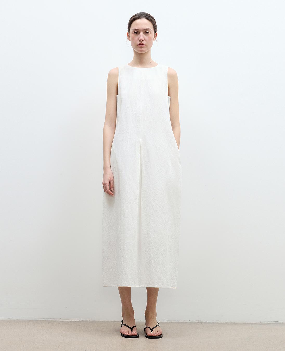 Three-Dimensional Hourglass Sleeveless Round Neck Loose Slim Dress for Women