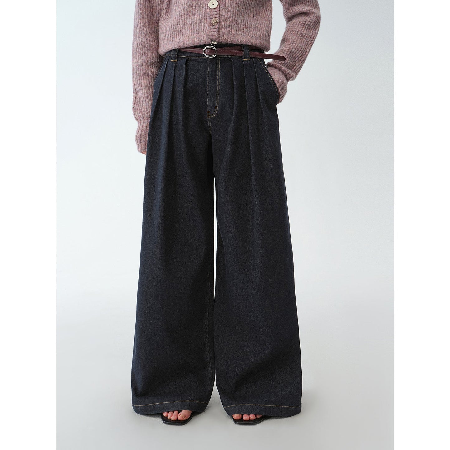 Vintage Handmade Lycra Stretch Jeans Wide Leg Loose Trousers