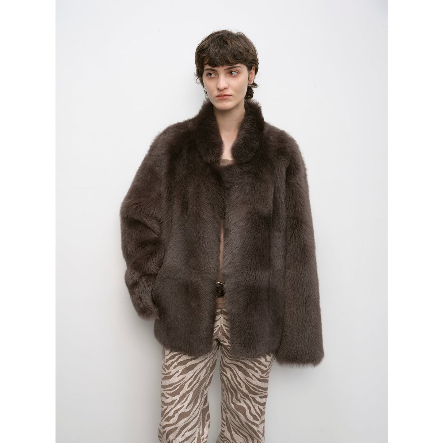 "Heartbeat Mark" Tuscany Sheepskin Women's Short Fur Coat