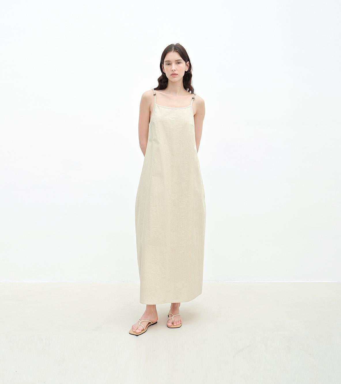 "Island Walk" Cotton Beaded Sling Dress