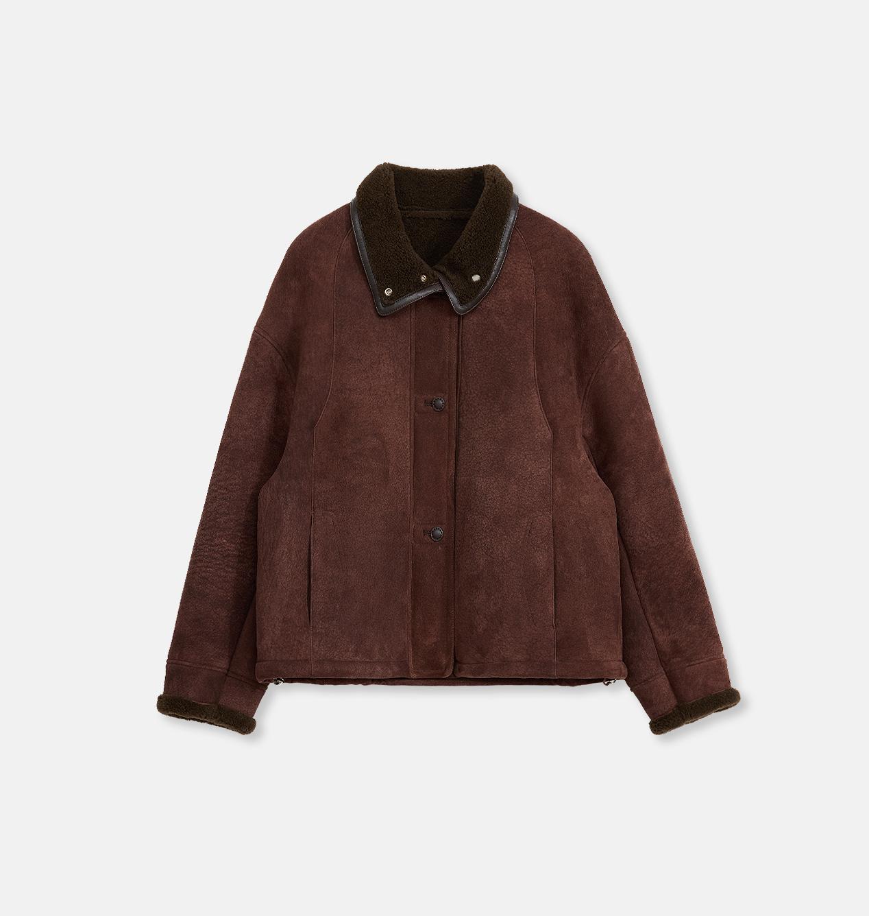 Fireladyfur Women's Shearling Coat - Merino Wool Stand-Up Fur Collar Knight's Contract