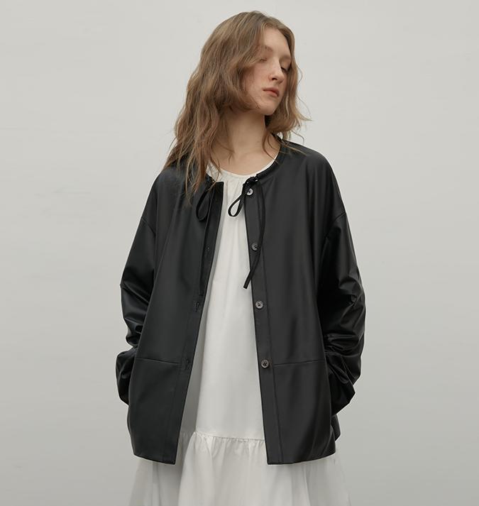 Ultra-Thin Light-Coated Sheep Leather Jacket for Women"Contrary Galaxy"