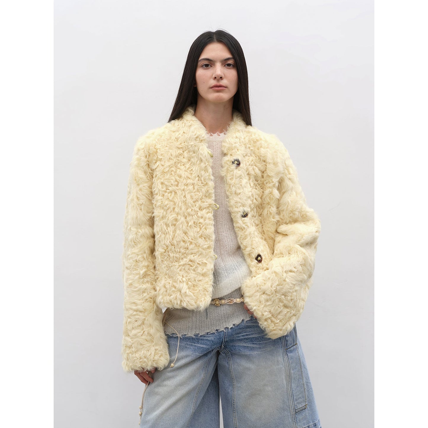 Fireladyfur Women's Imported Sheepskin Coat | New Zealand Wool“Little Bear”