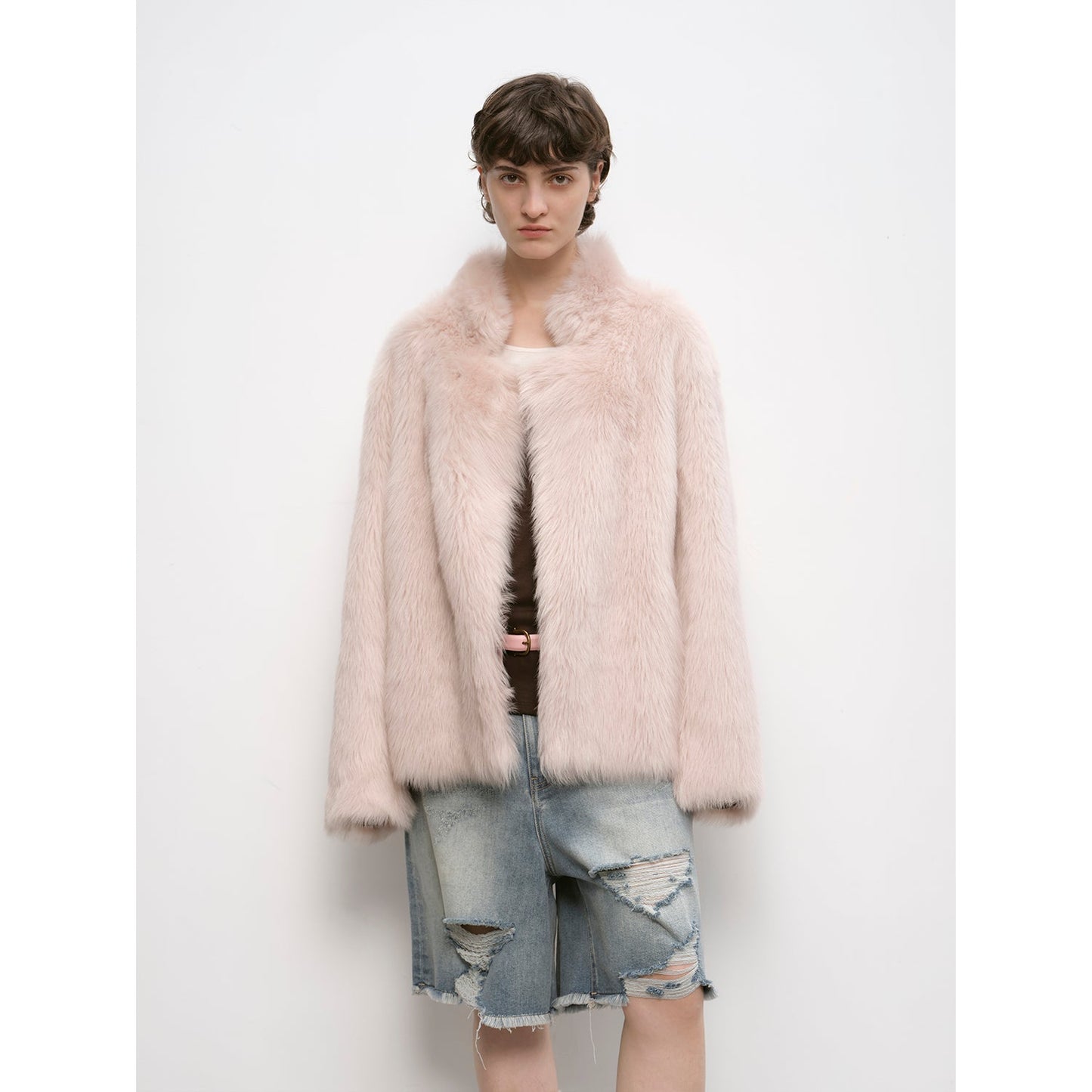 "Heartbeat Mark" Tuscany Sheepskin Women's Short Fur Coat