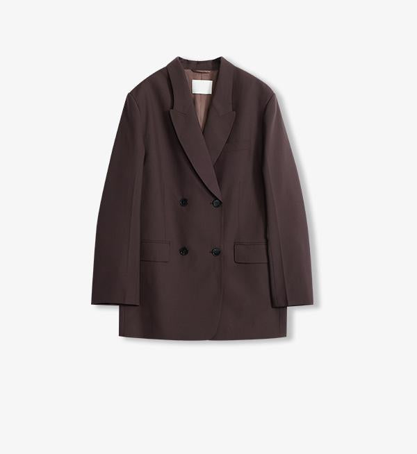 Women's High-Density Fine Silk Wool Peaked Lapel Suit Jacket