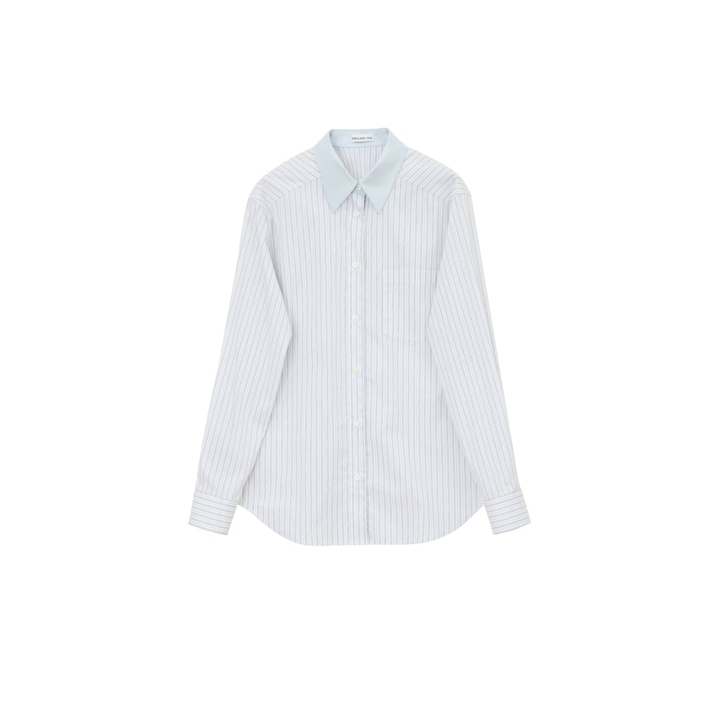 Lapel Contrast Classic Striped Shirt