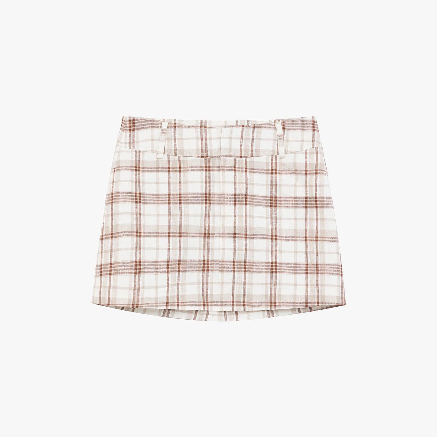 Vintage Linen Shirt Skirt Two-Piece Spring"Plaid Sketch"
