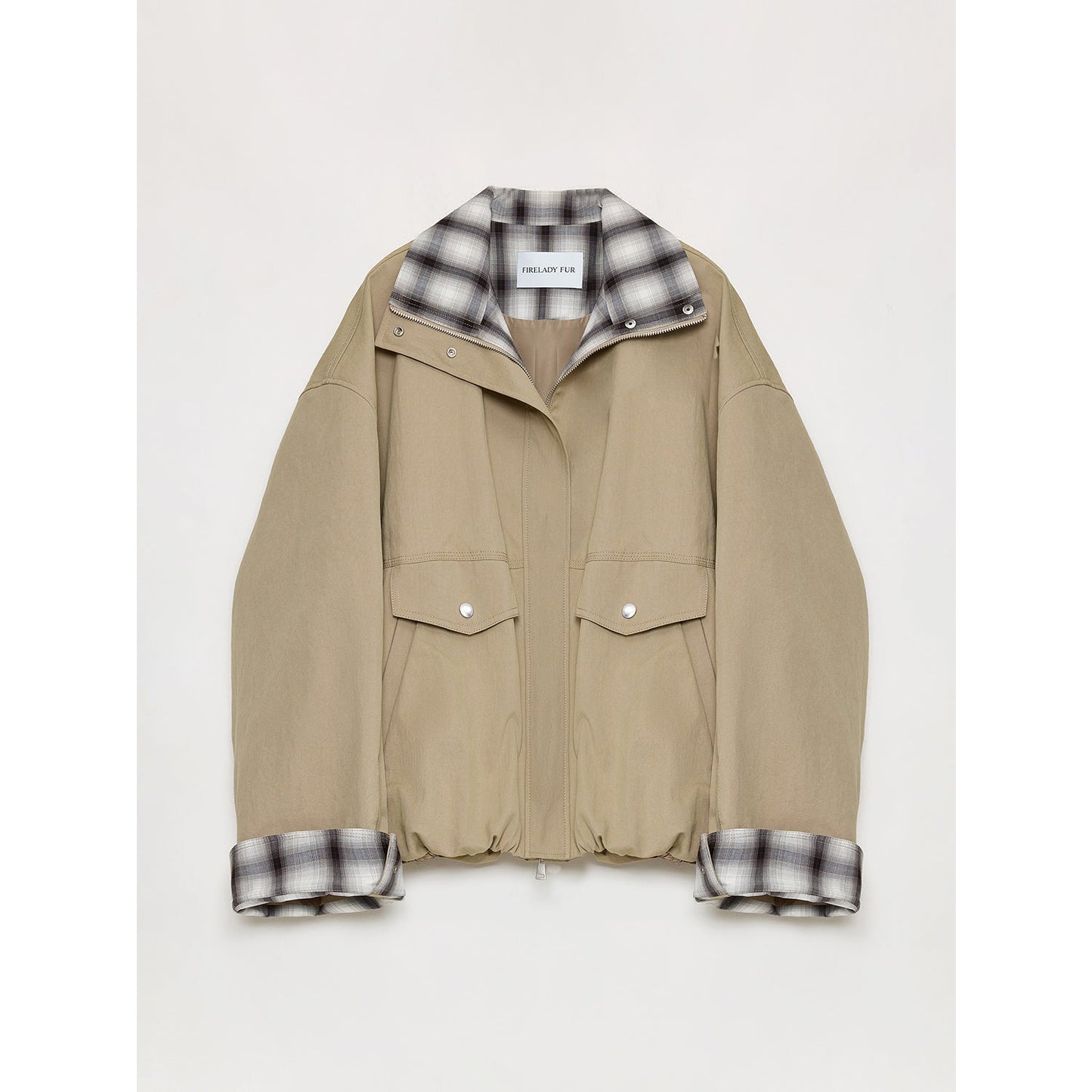 Fireladyfur Women's Retro Plaid Cotton Short Jacket | Loose Fit "Monsoon Climate"