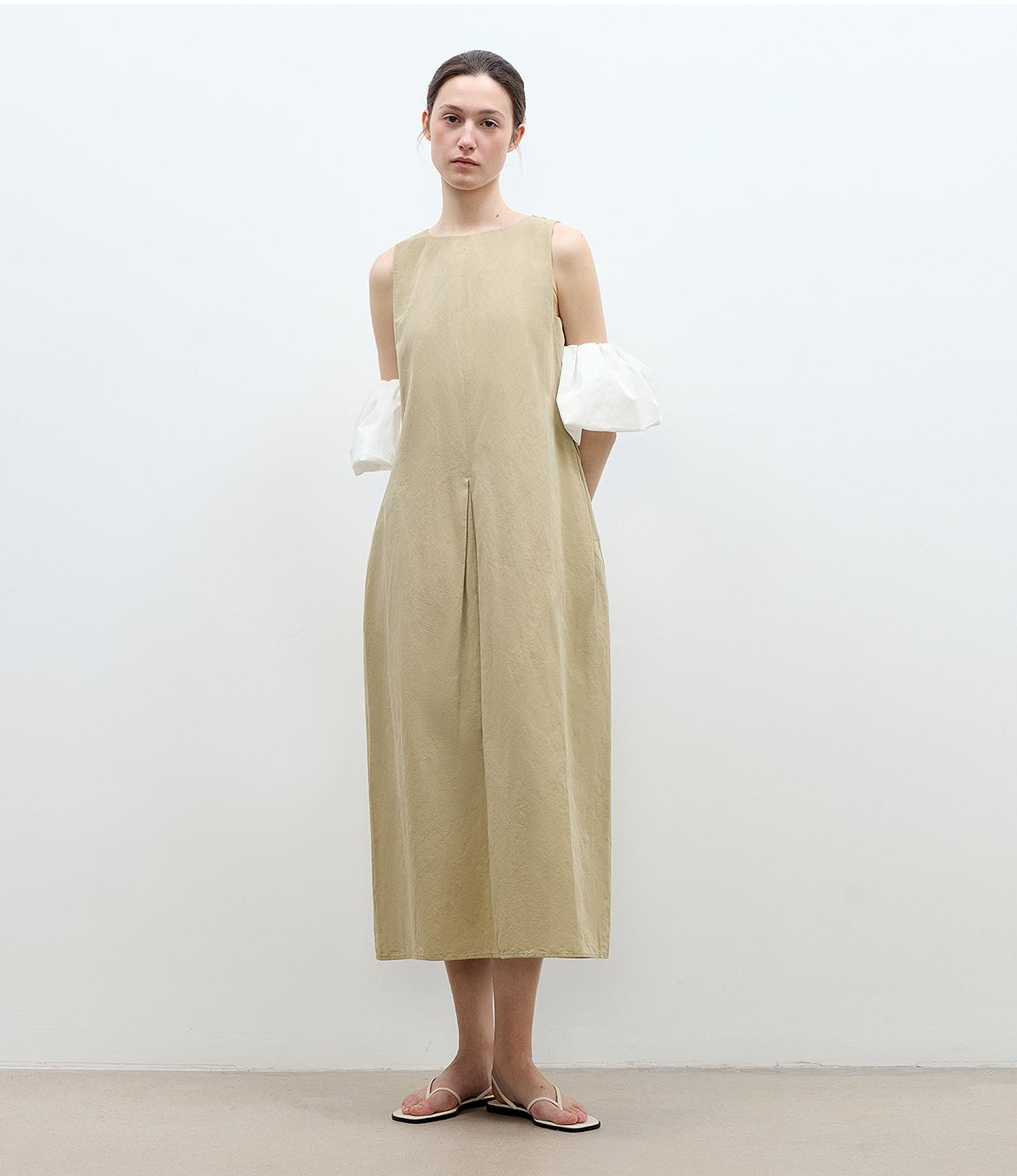 Three-Dimensional Hourglass Sleeveless Round Neck Loose Slim Dress for Women