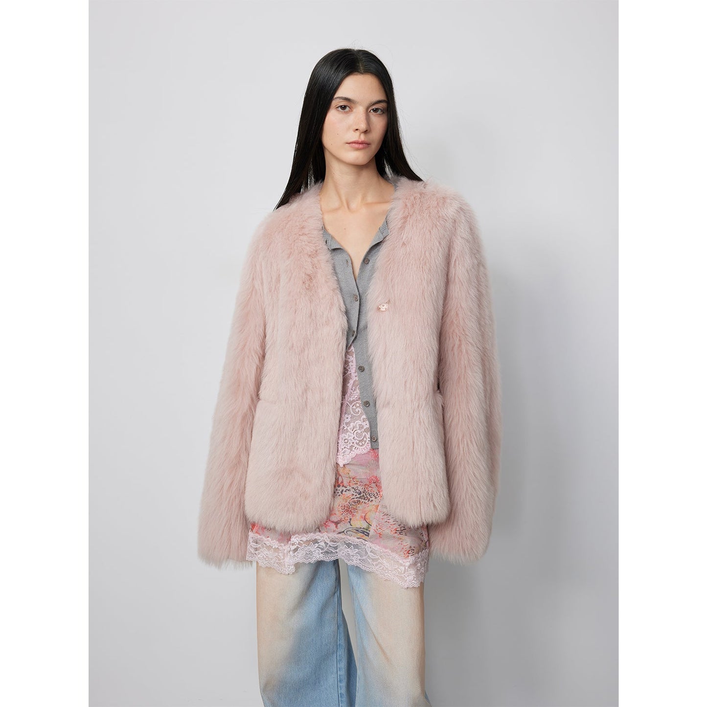 Fireladyfur Women's Pink Tuscan Sheepskin Coat“Babylon Phantom Nights”