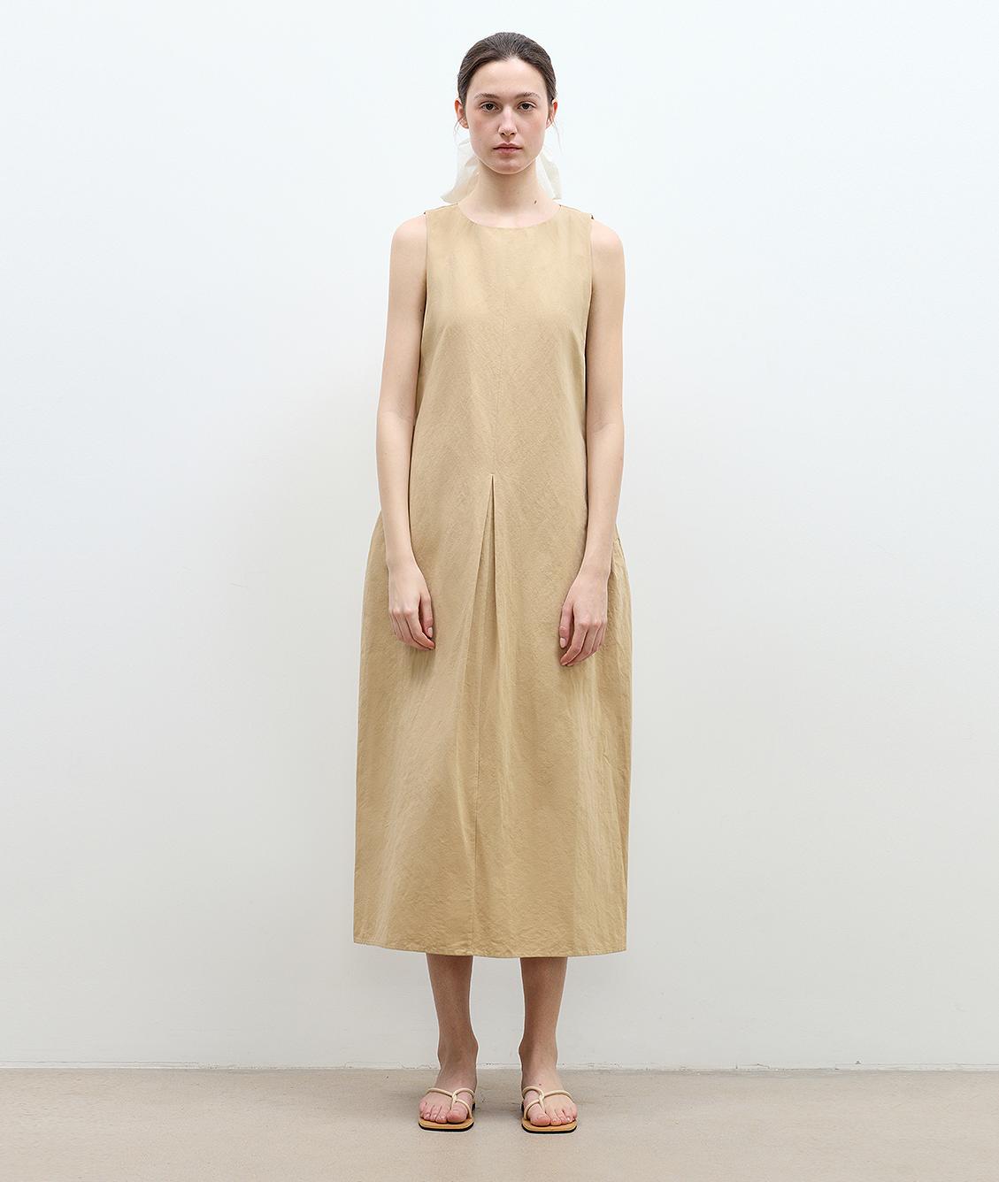 Three-Dimensional Hourglass Sleeveless Round Neck Loose Slim Dress for Women