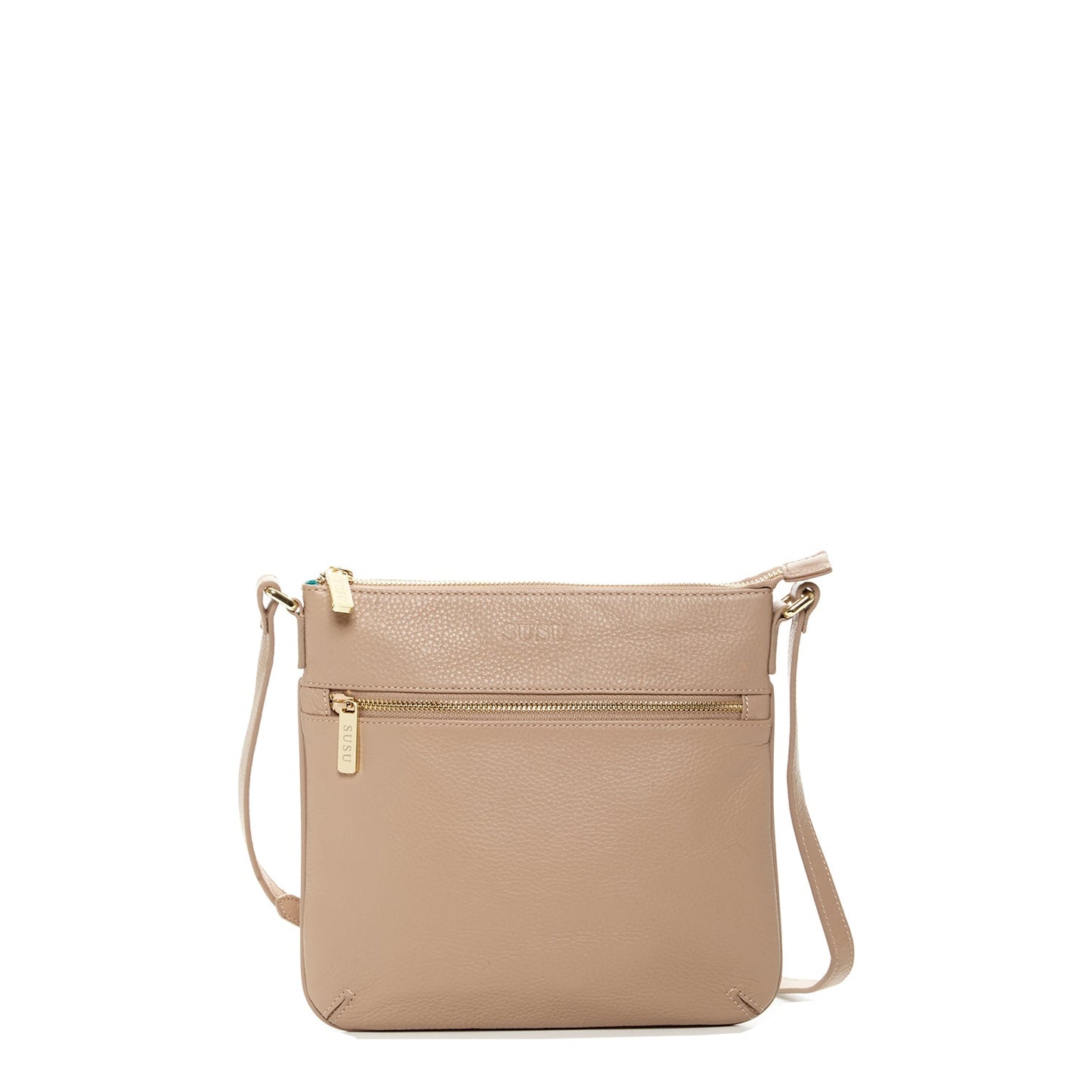Beige Leather Crossbody Bag
