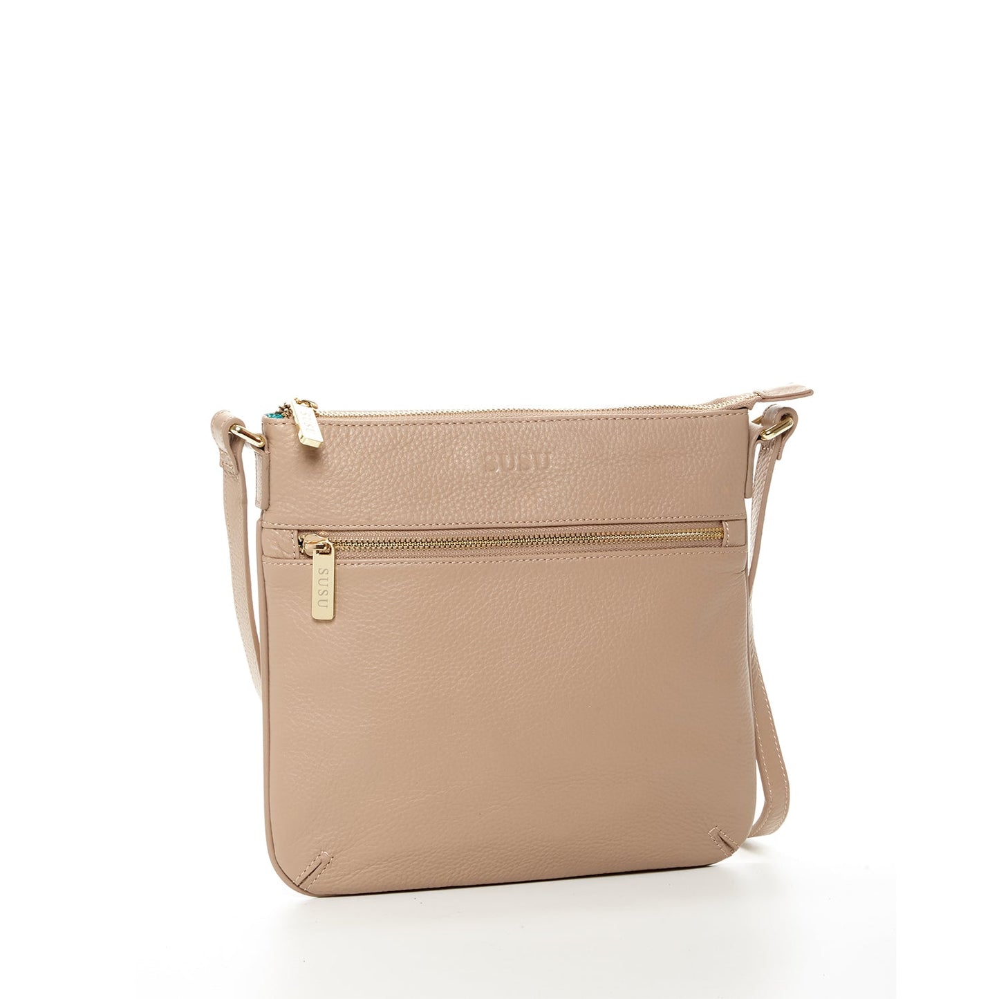 Beige Leather Crossbody Bag
