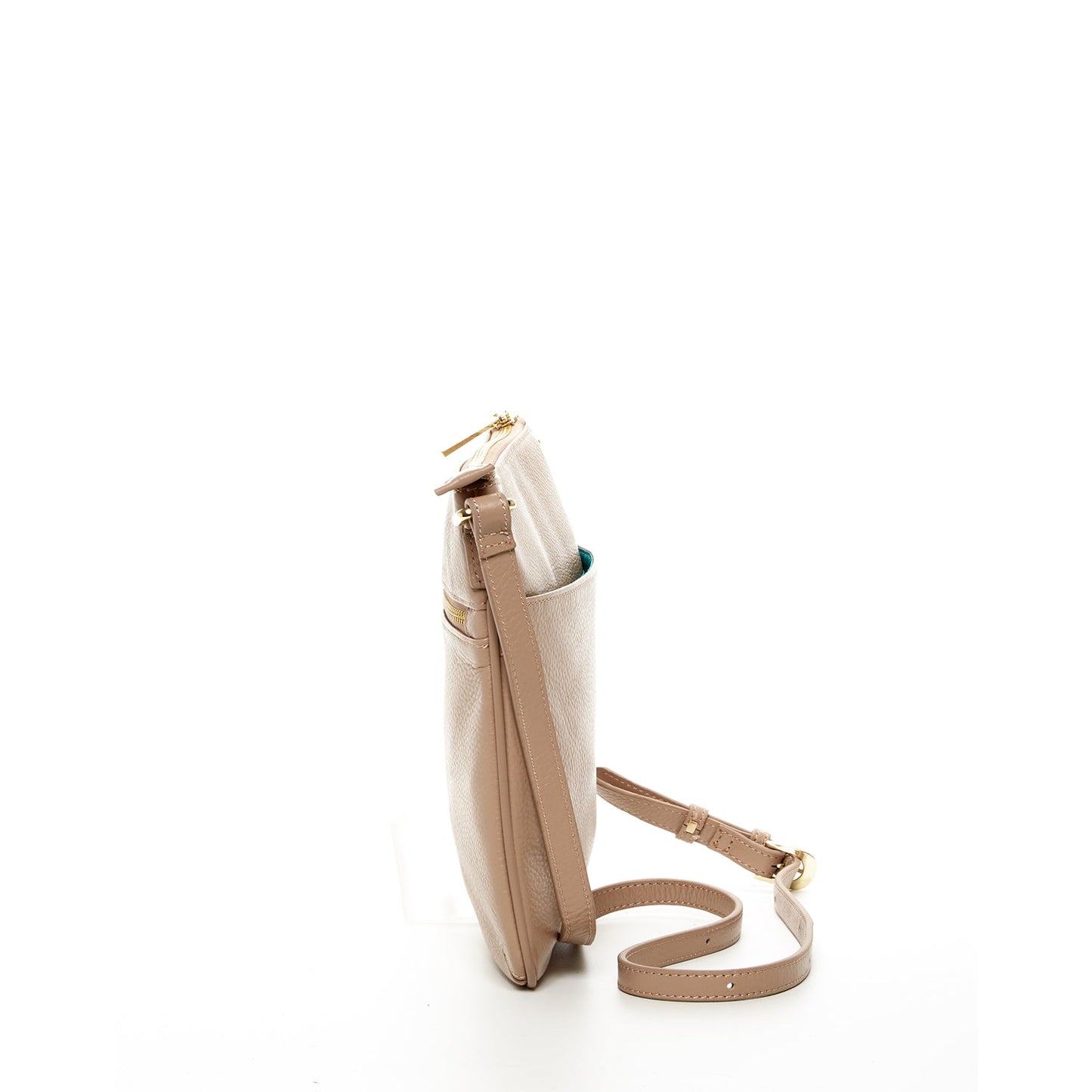 Beige Leather Crossbody Bag