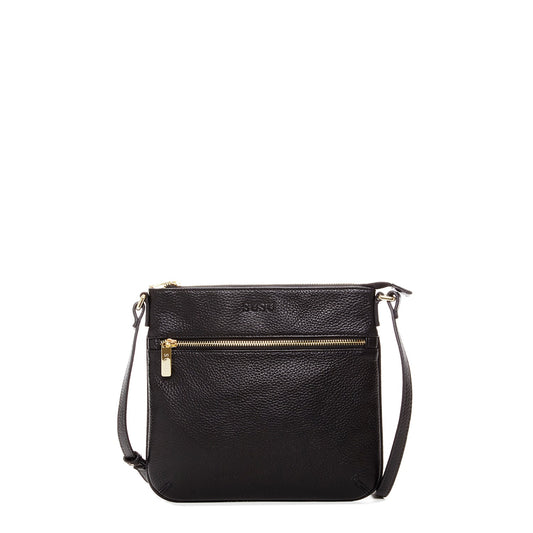 Black Leather Crossbody Bag