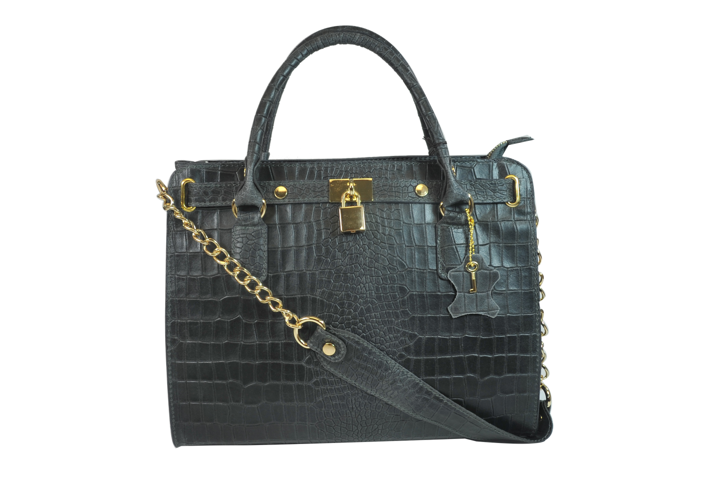 Misty Croci Chained Leather Bag - Made in Italy