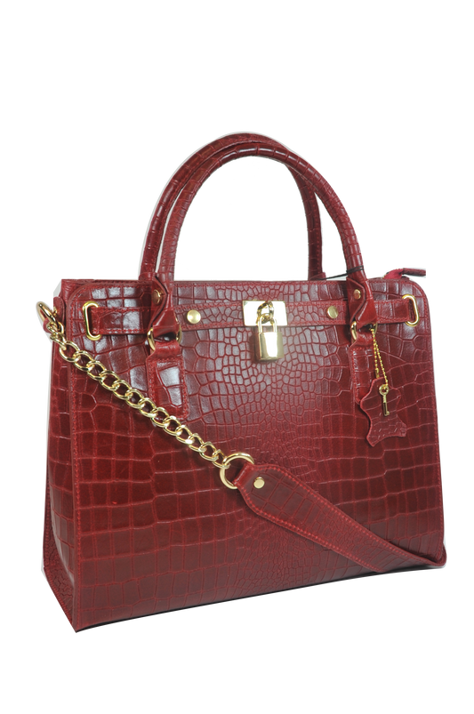 Misty Croci Chained Leather Bag - Made in Italy