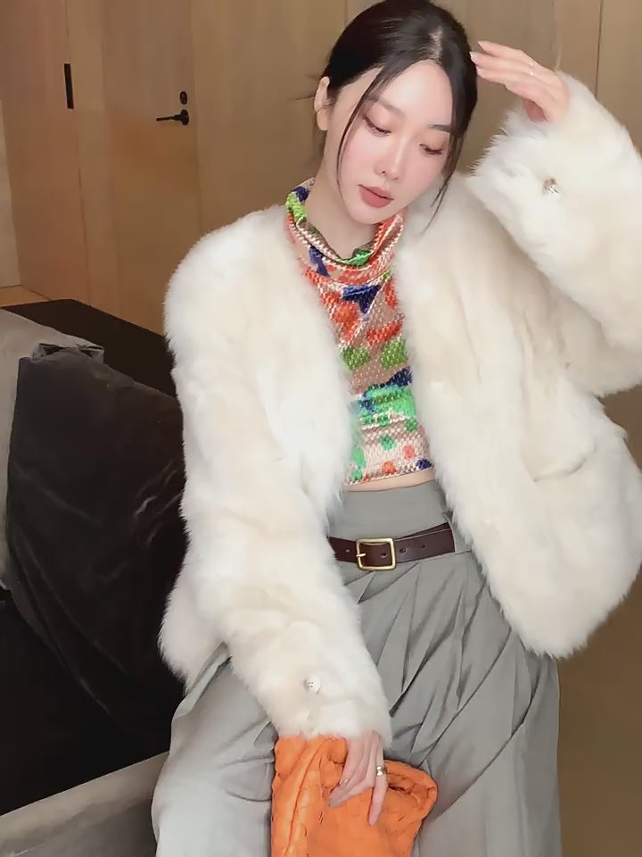 Fireladyfur Women's Pink Tuscan Sheepskin Coat“Babylon Phantom Nights”