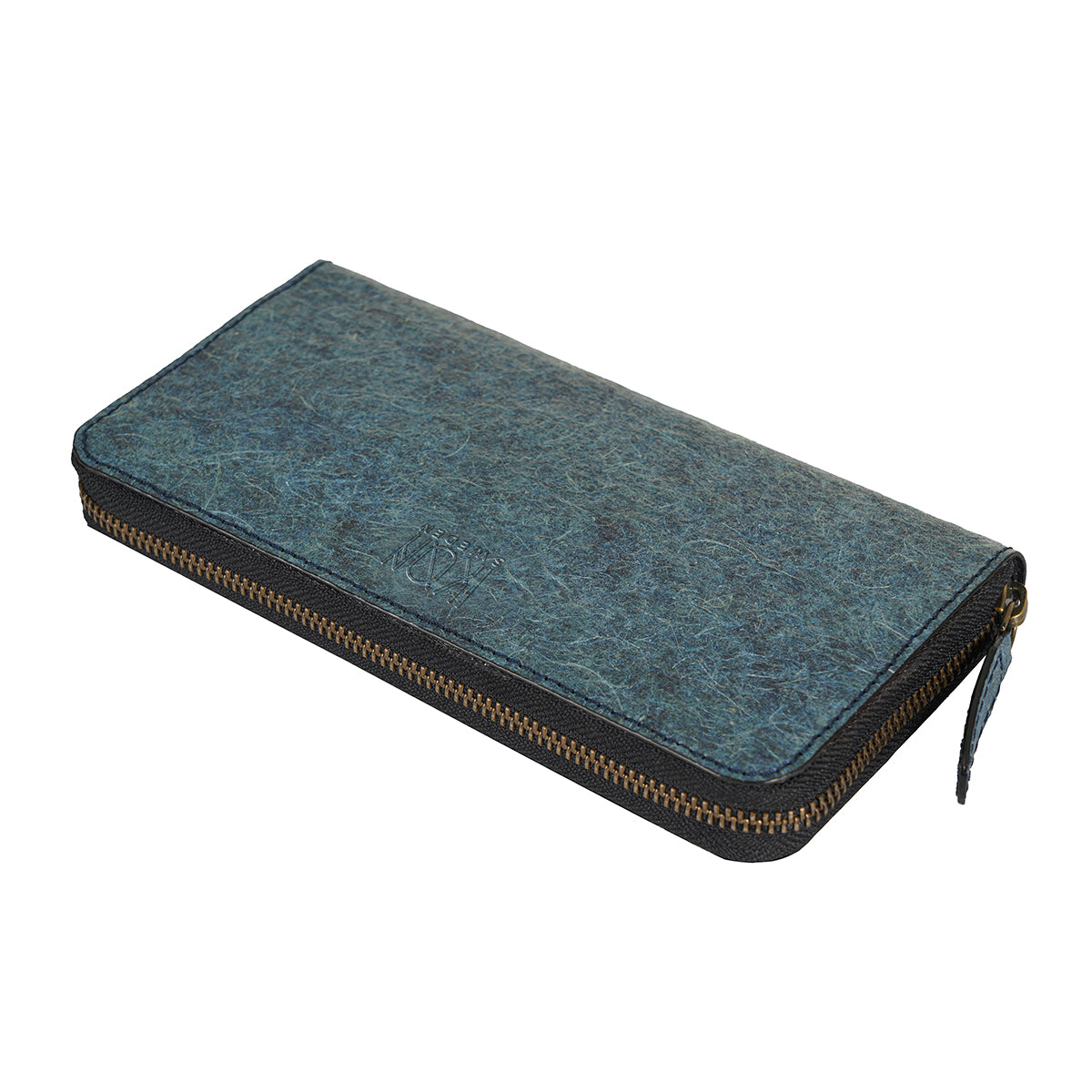 Kochi | Coconut Leather Long Zip Wallet - Dark Indigo