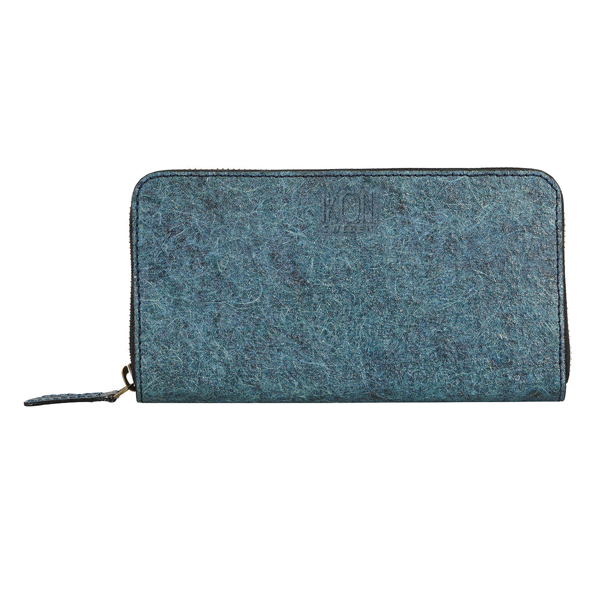 Kochi | Coconut Leather Long Zip Wallet - Dark Indigo