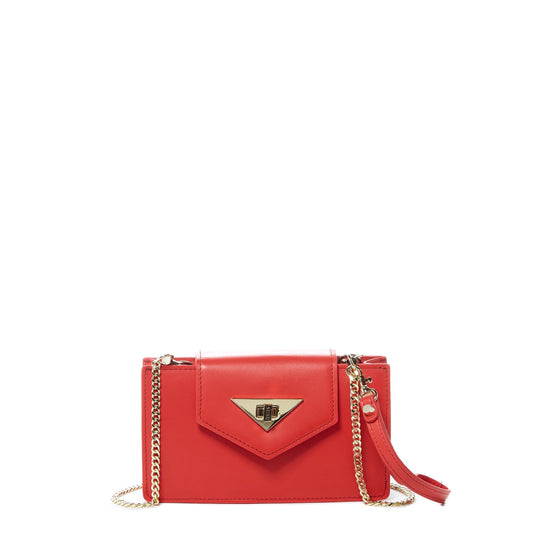 SUSU Mini Crossbody Bag Small Leather Red Purse Wristlet Women's Handbag