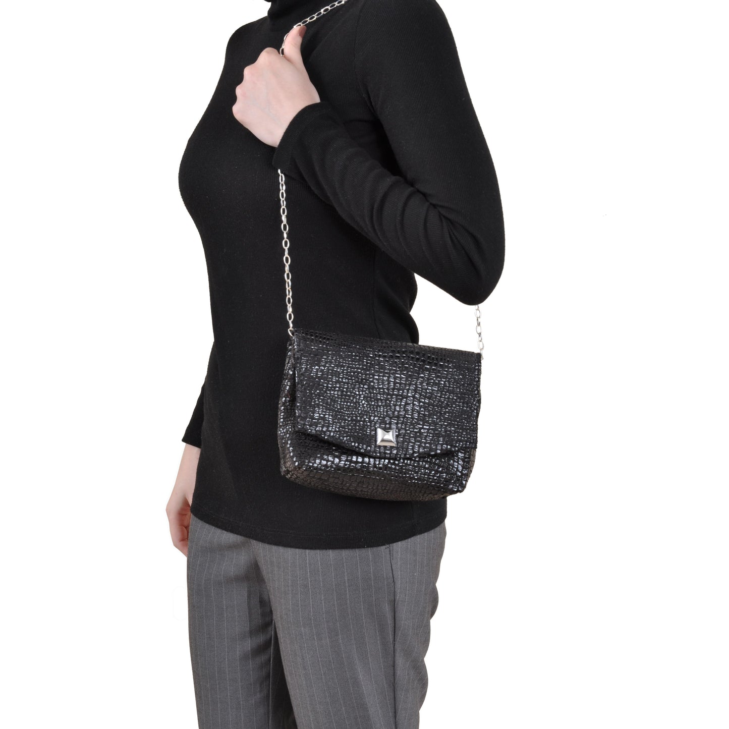 Boa Black Square Clutch